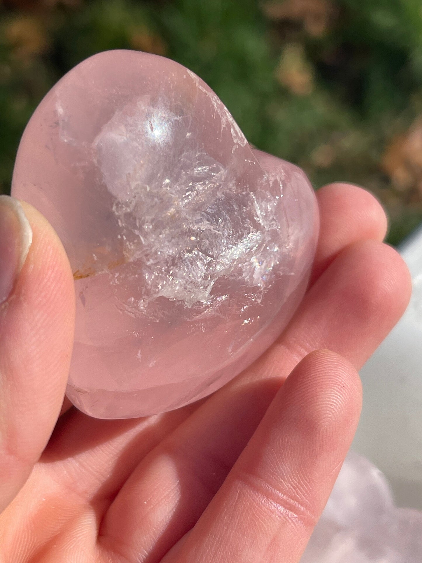 1 Rose Quartz Heart Palm Stone