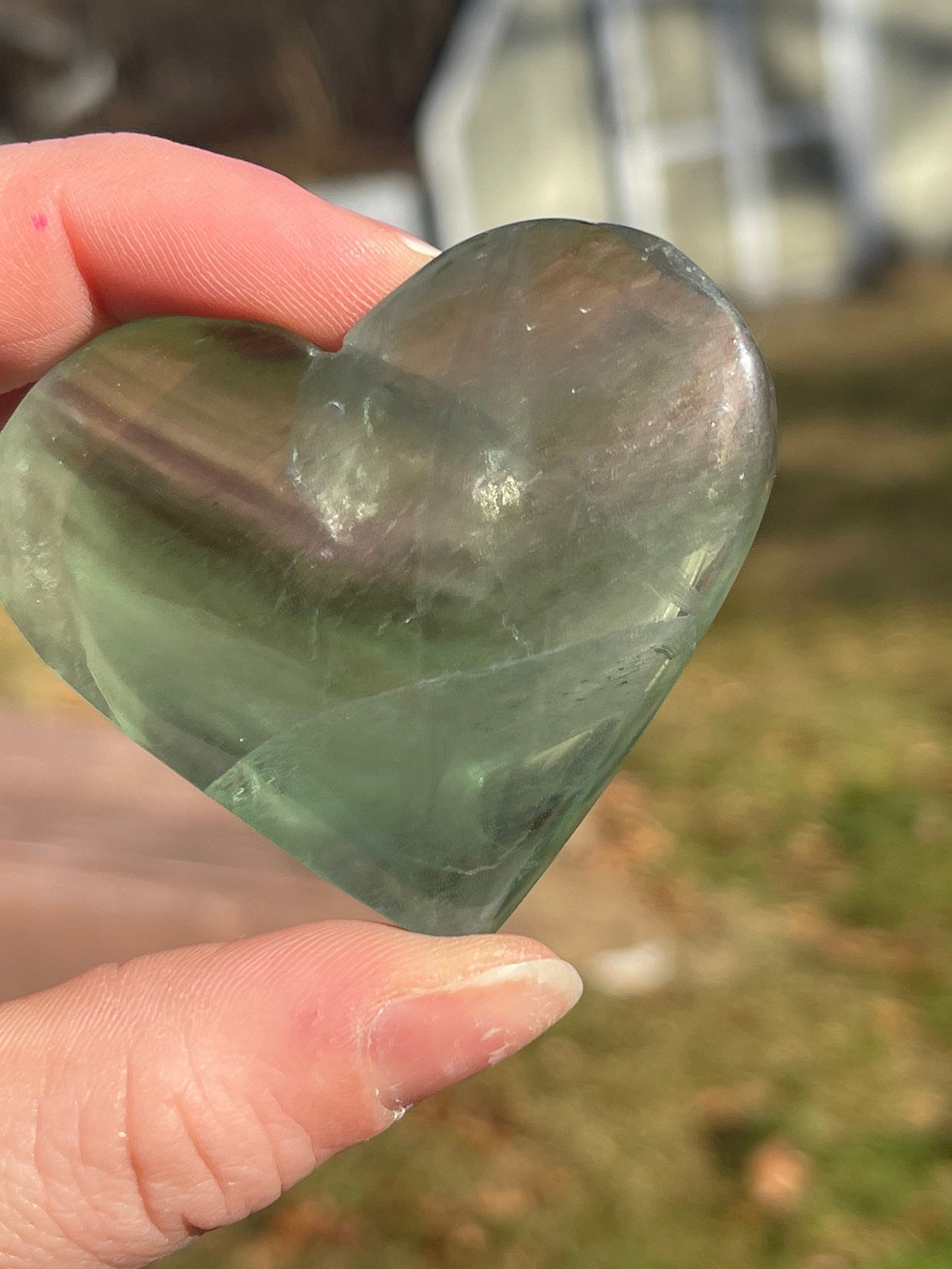 Mint Green Fluorite Crystal Heart