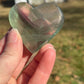 Mint Green Fluorite Crystal Heart