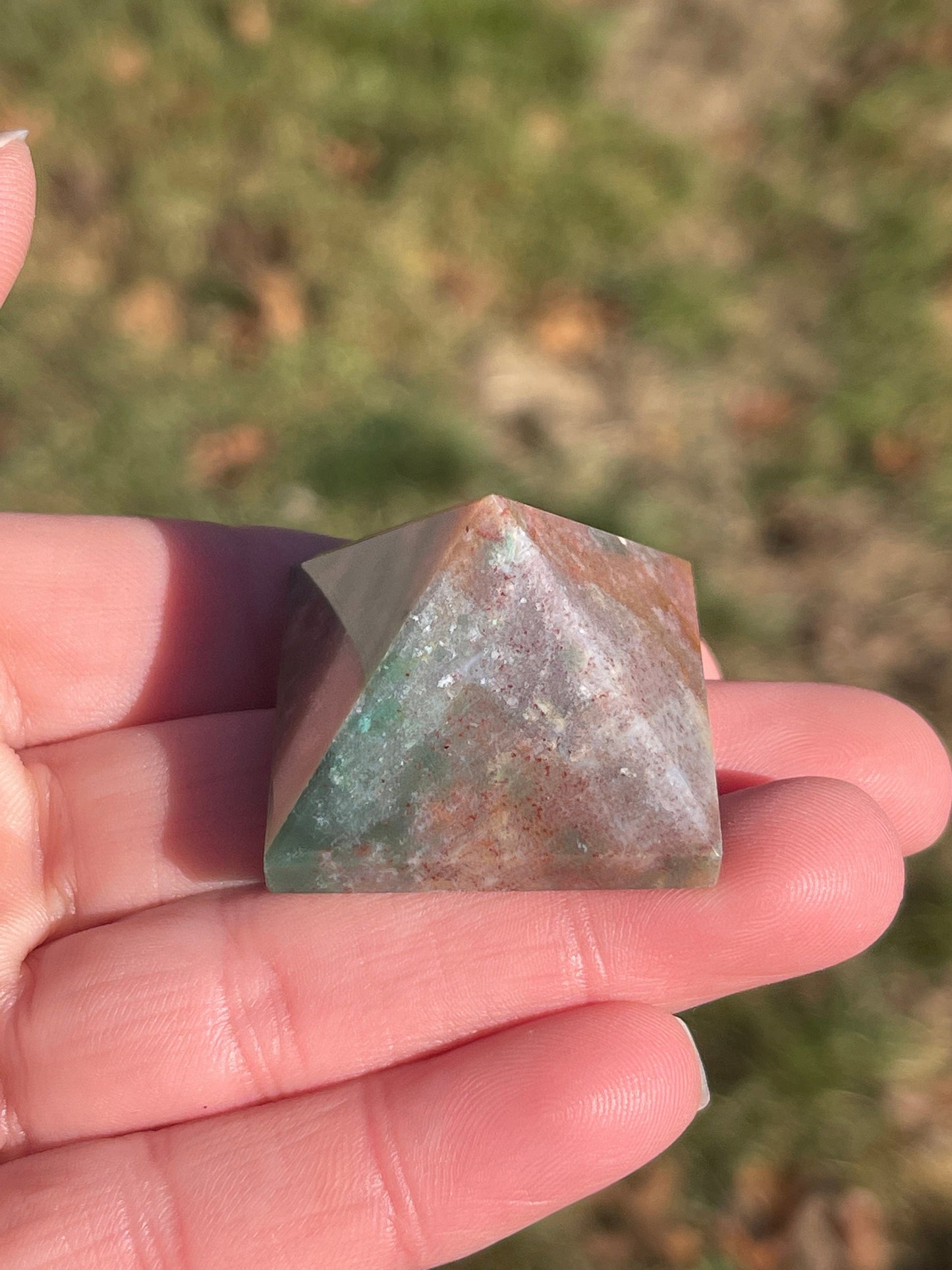 Ocean Jasper Crystal Pyramid: Meditation Stone, Capricorn Zodiac