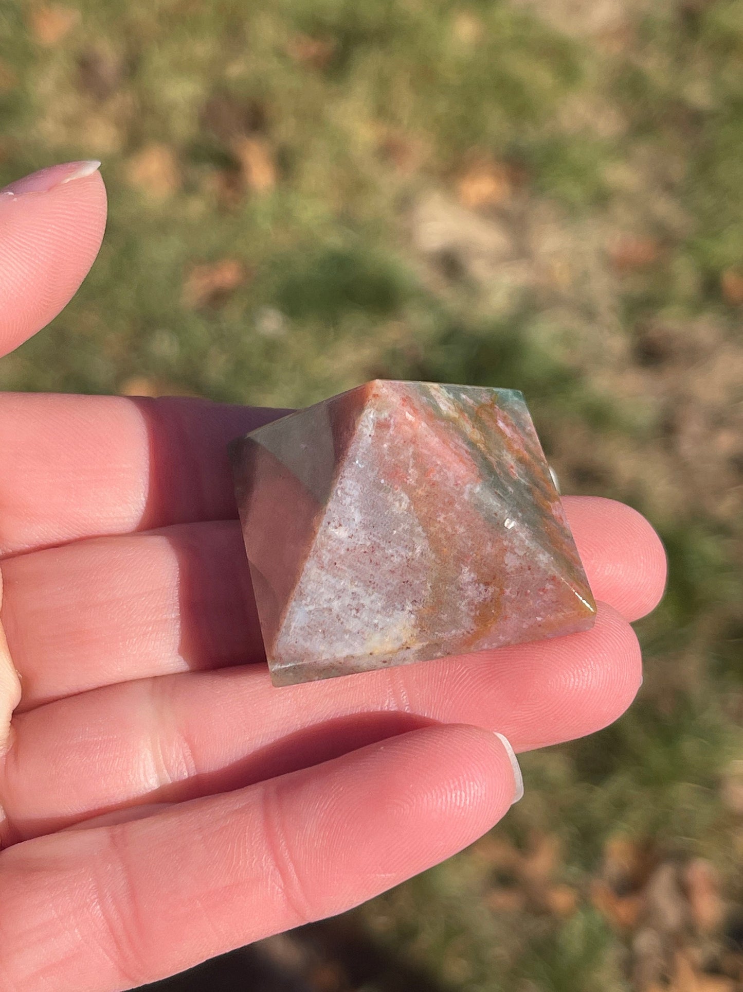 Ocean Jasper Crystal Pyramid: Meditation Stone, Capricorn Zodiac