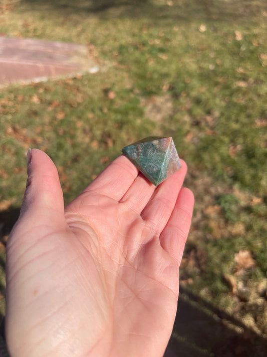 Ocean Jasper Crystal Pyramid: Meditation Stone, Capricorn Zodiac