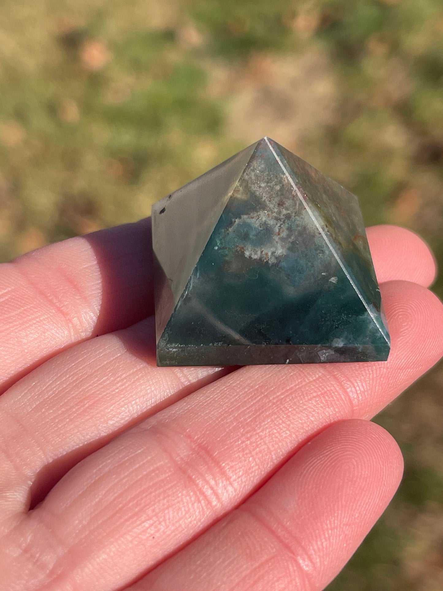 Ocean Jasper Crystal Pyramid: Meditation Stone, Spiritual Gift