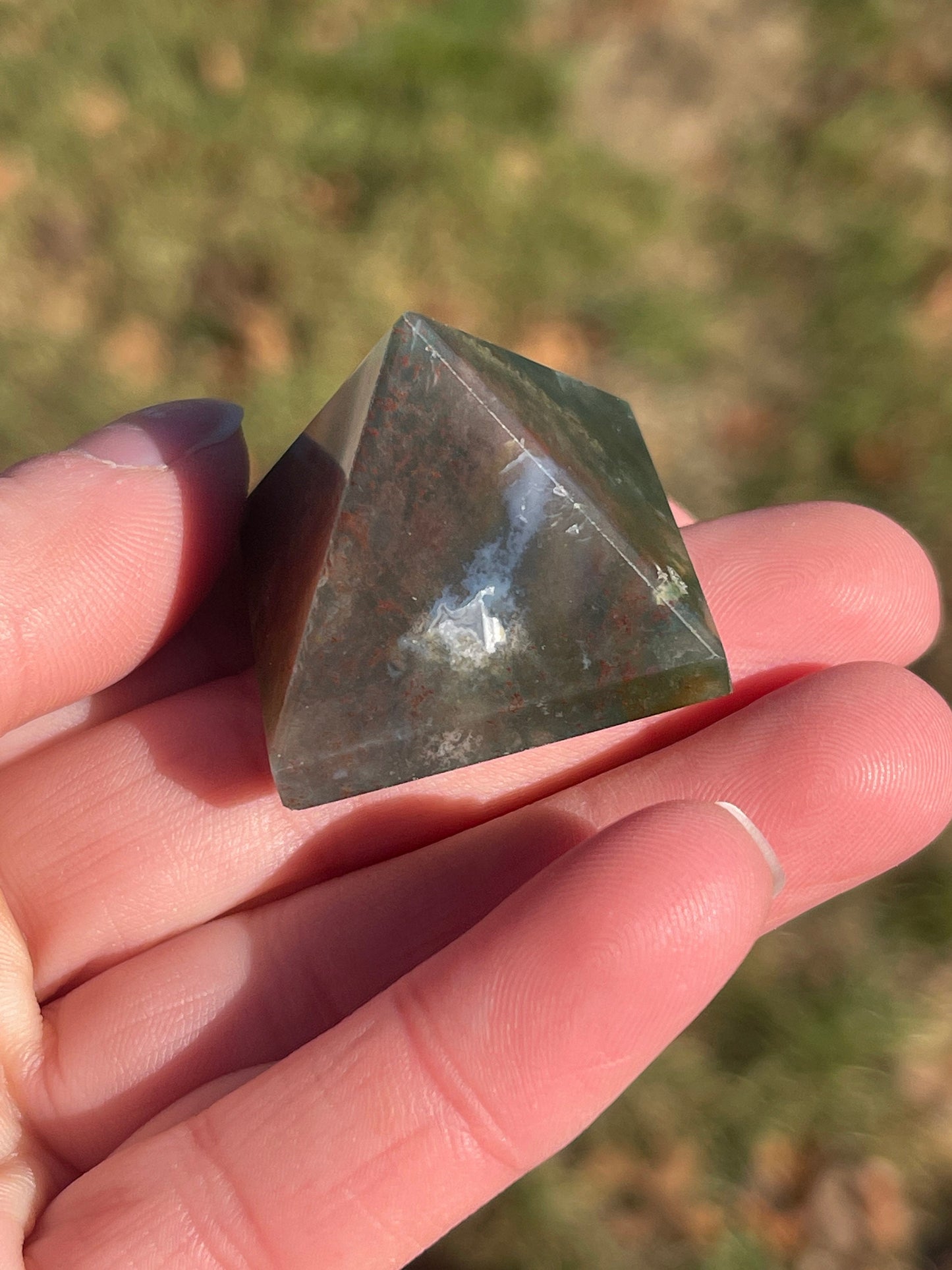 Ocean Jasper Crystal Pyramid: Meditation Stone, Spiritual Gift