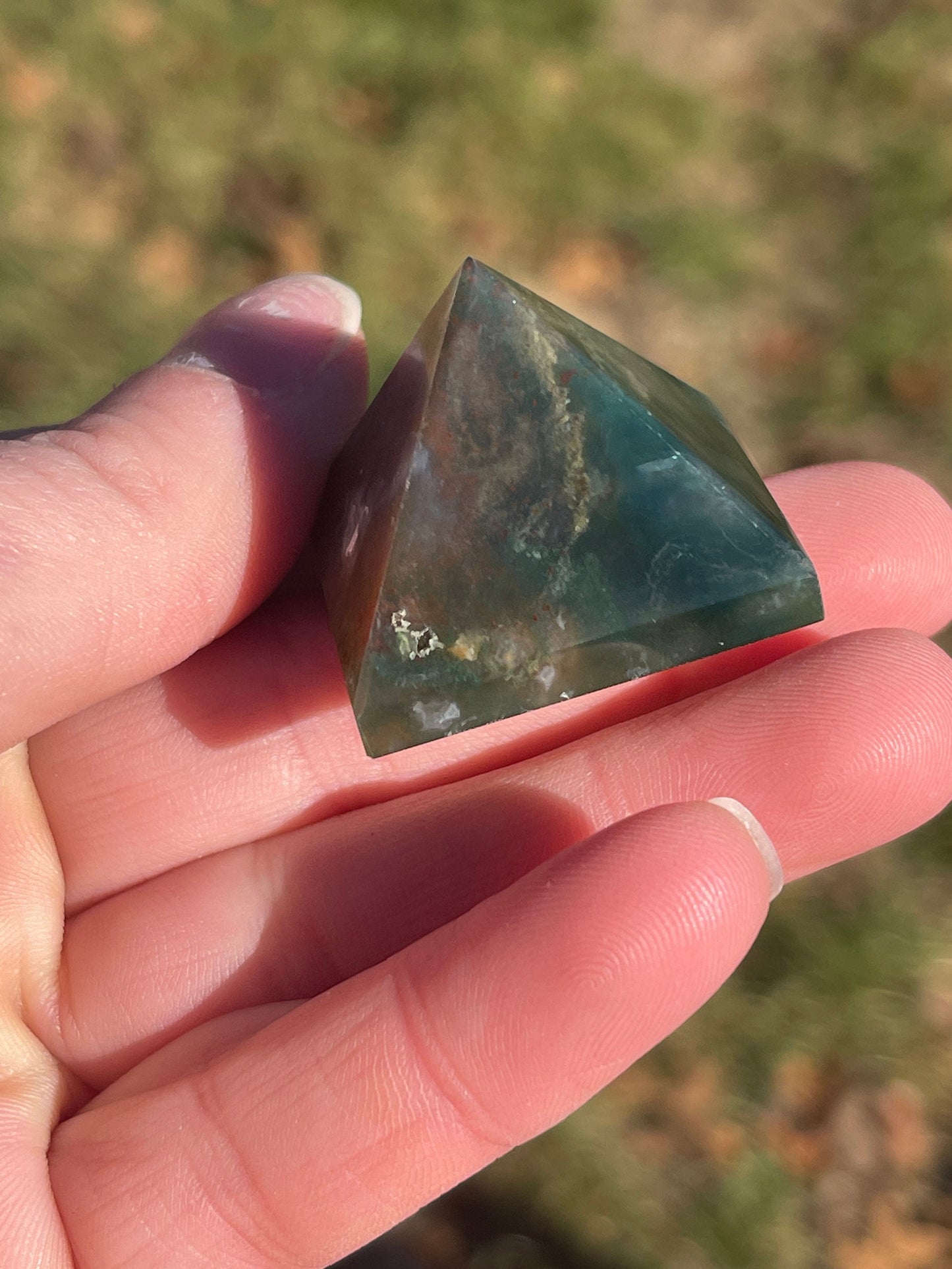 Ocean Jasper Crystal Pyramid: Meditation Stone, Spiritual Gift