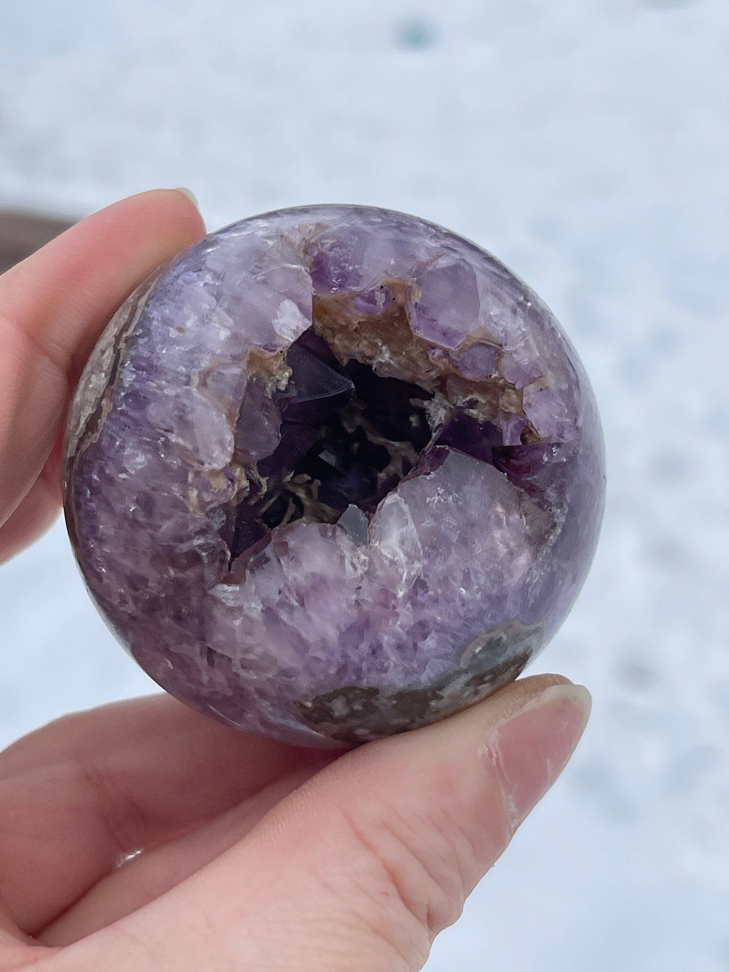 Purple Geode Crystal Sphere