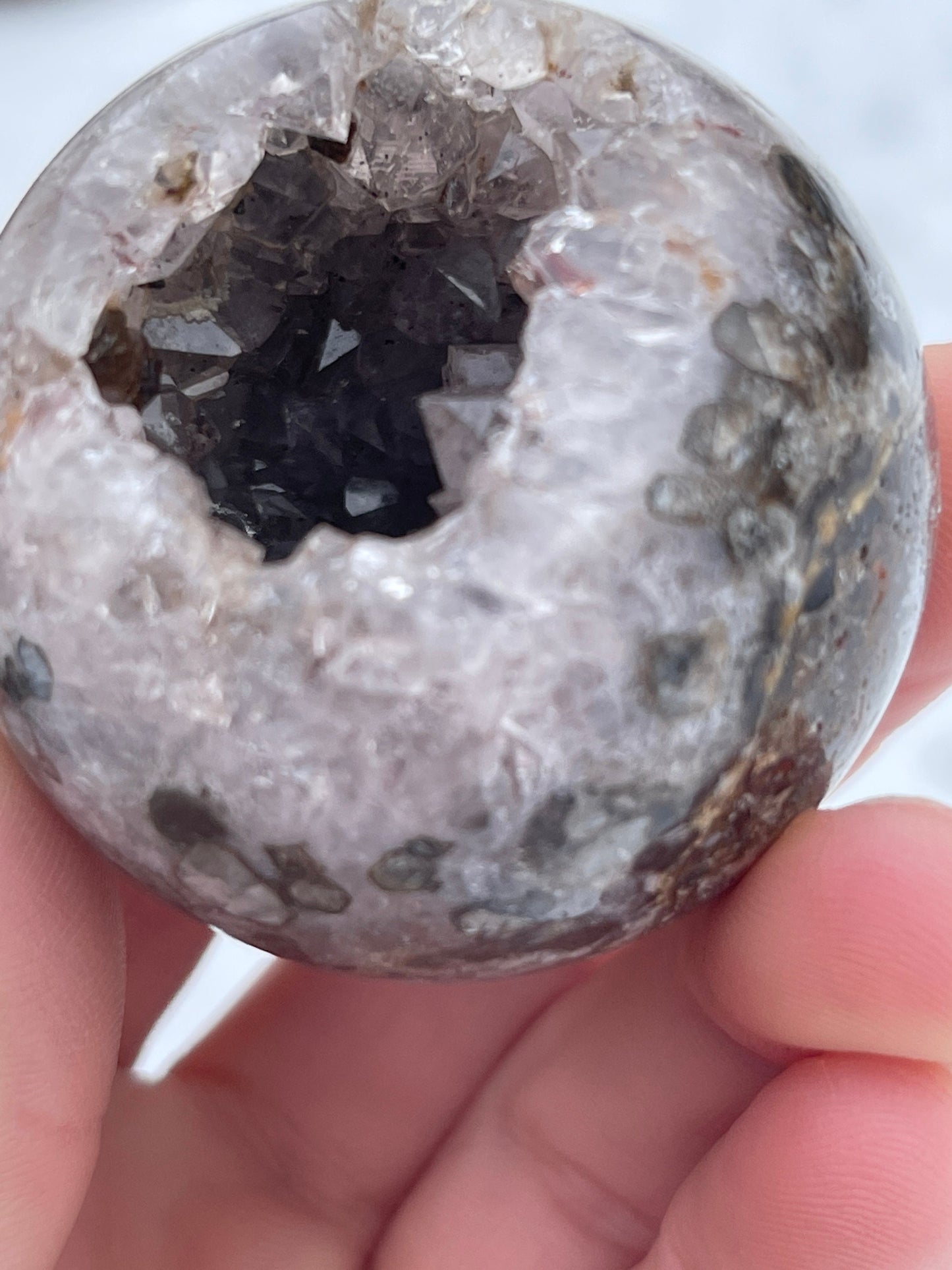 Light Purple Geode Crystal Sphere