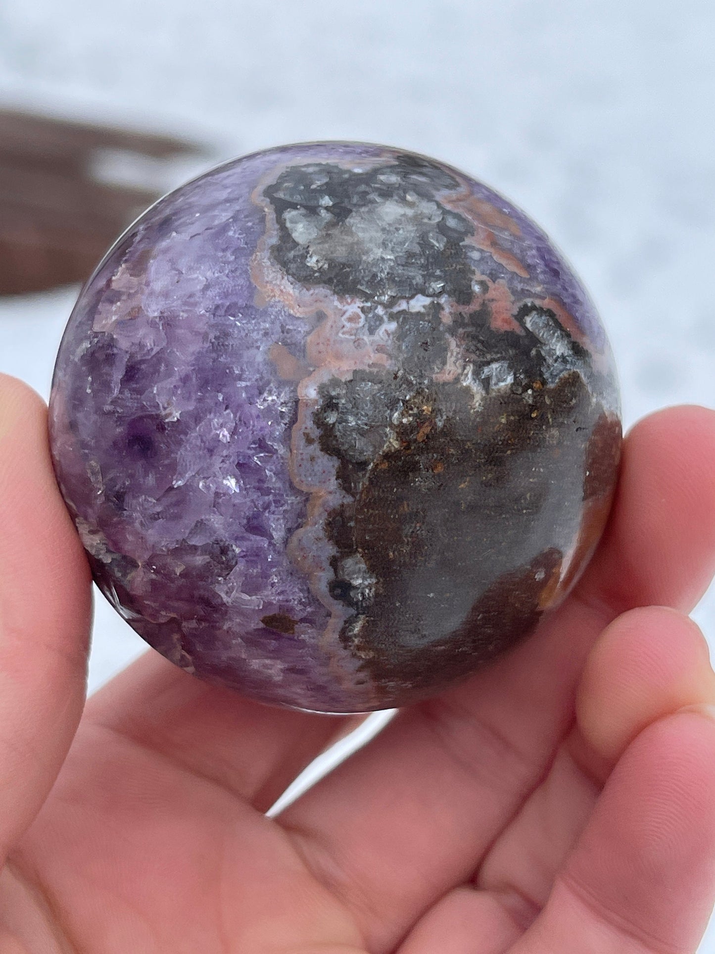 Purple Geode Crystal Sphere