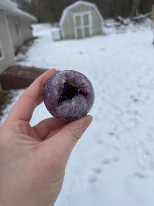 Purple Geode Crystal Sphere