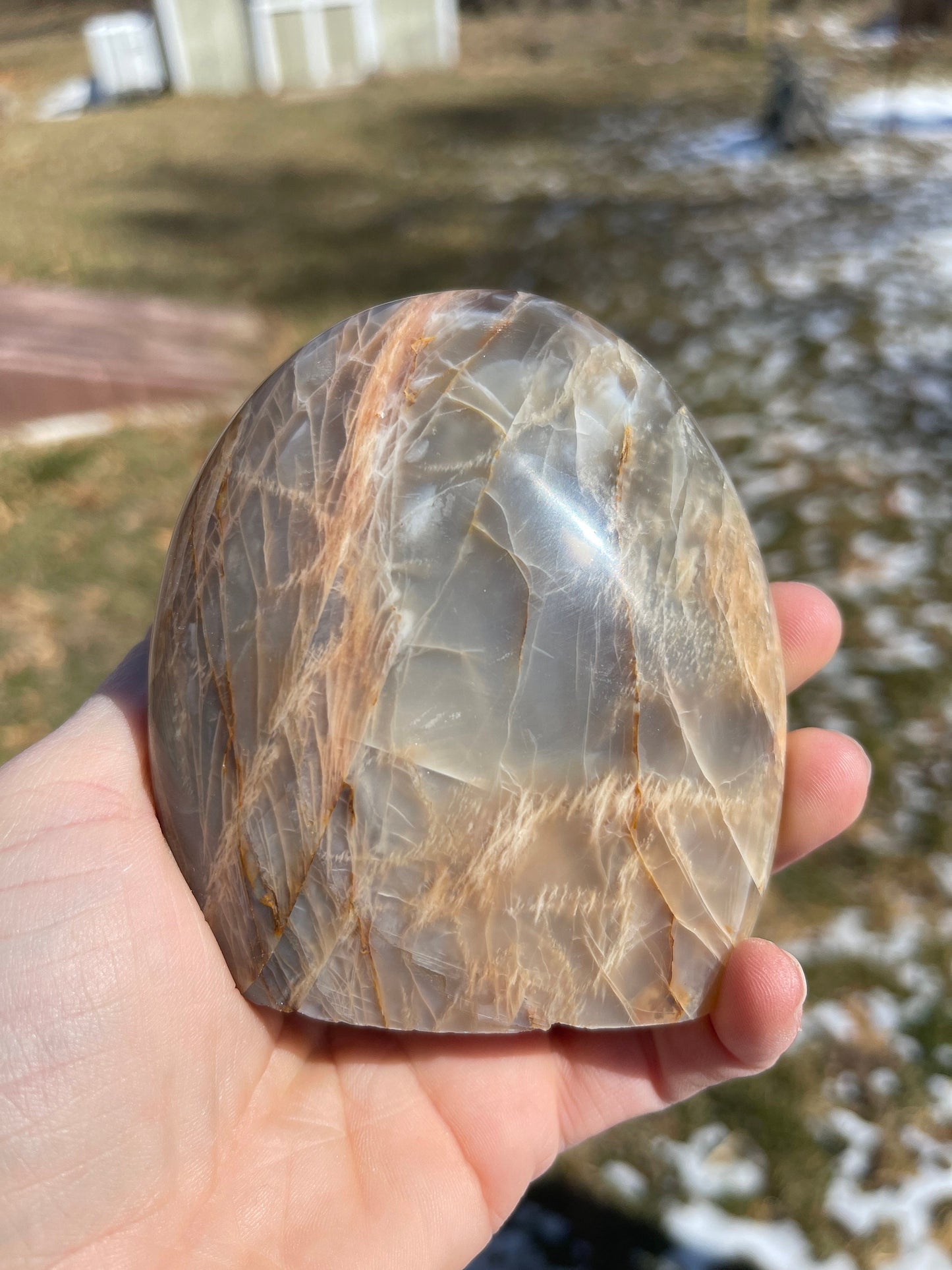 Peach Moonstone Crystal Carving