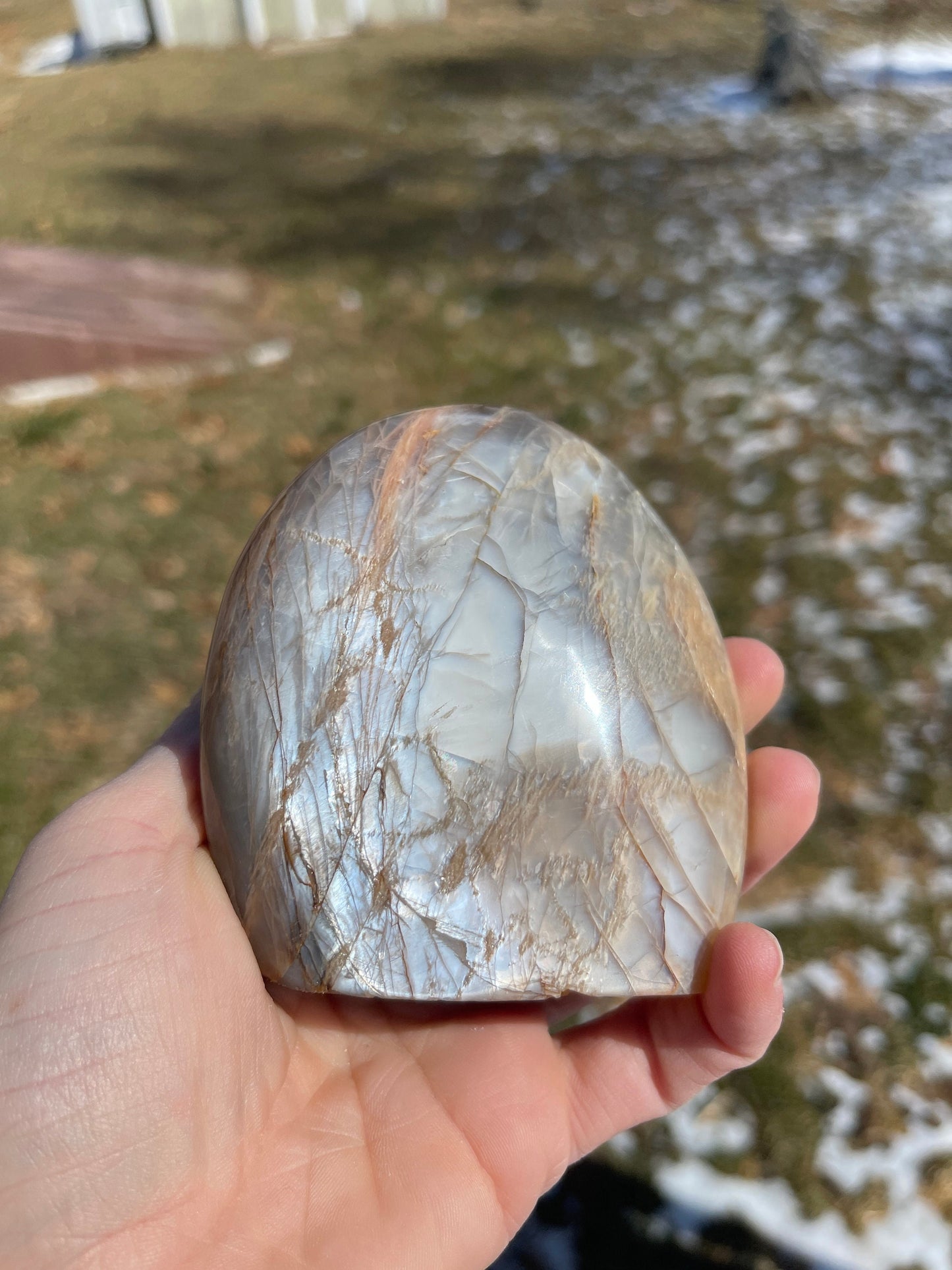 Peach Moonstone Crystal Carving