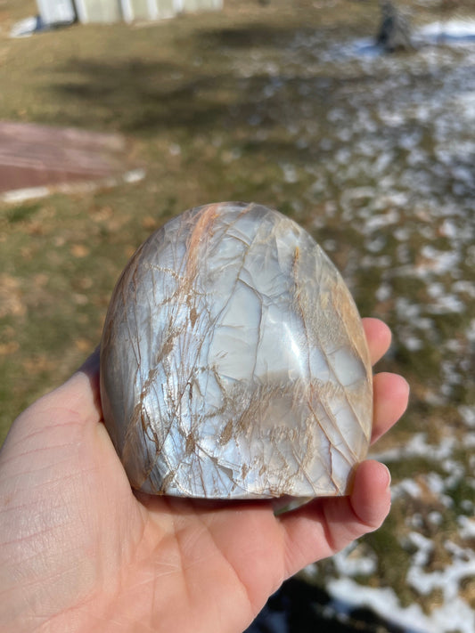Peach Moonstone Crystal Carving