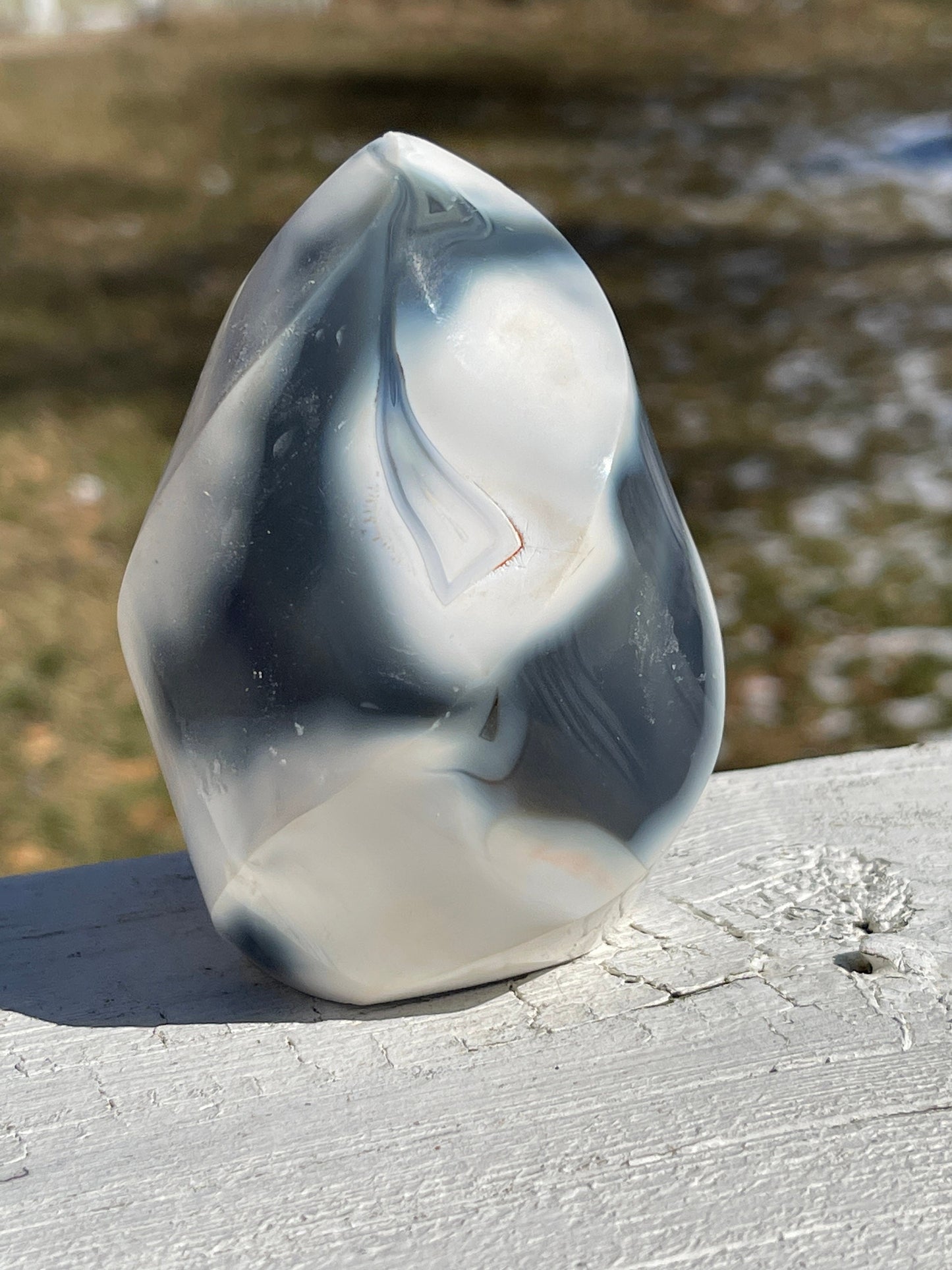 Orca Agate Flame Carving