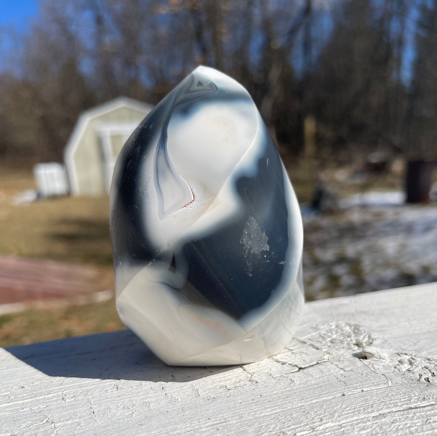 Orca Agate Flame Carving