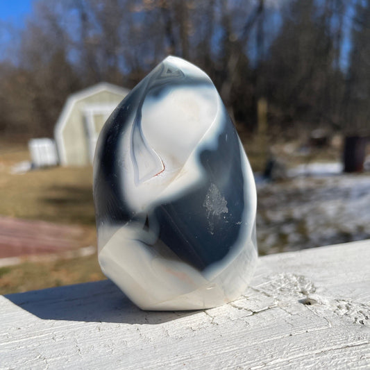 Orca Agate Flame Carving