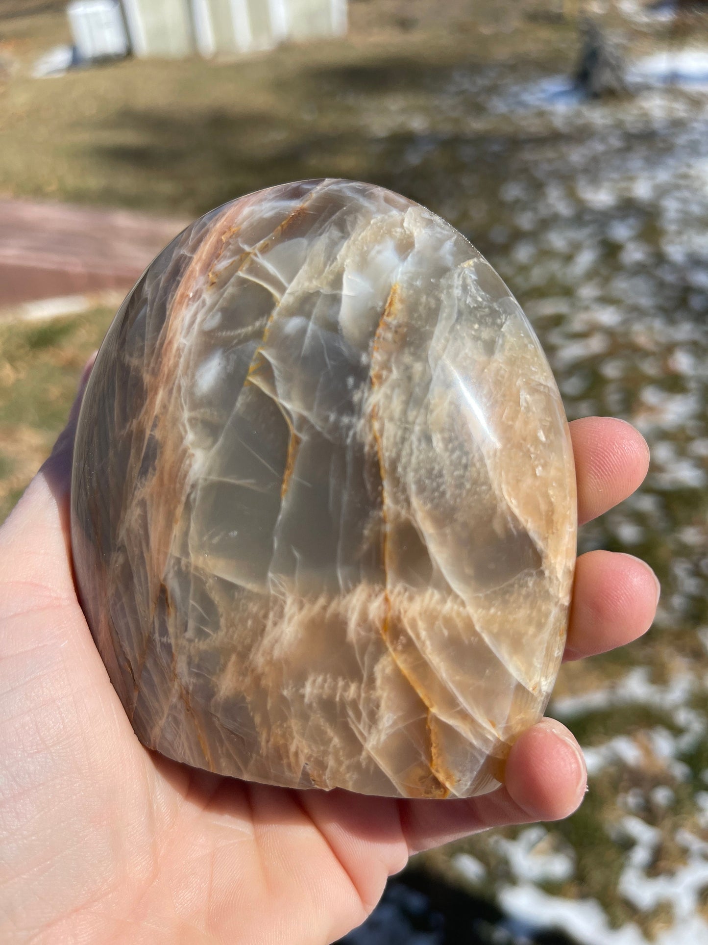 Peach Moonstone Crystal Carving