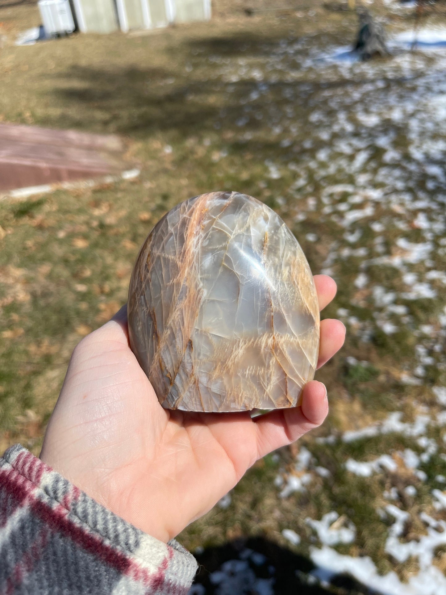 Peach Moonstone Crystal Carving