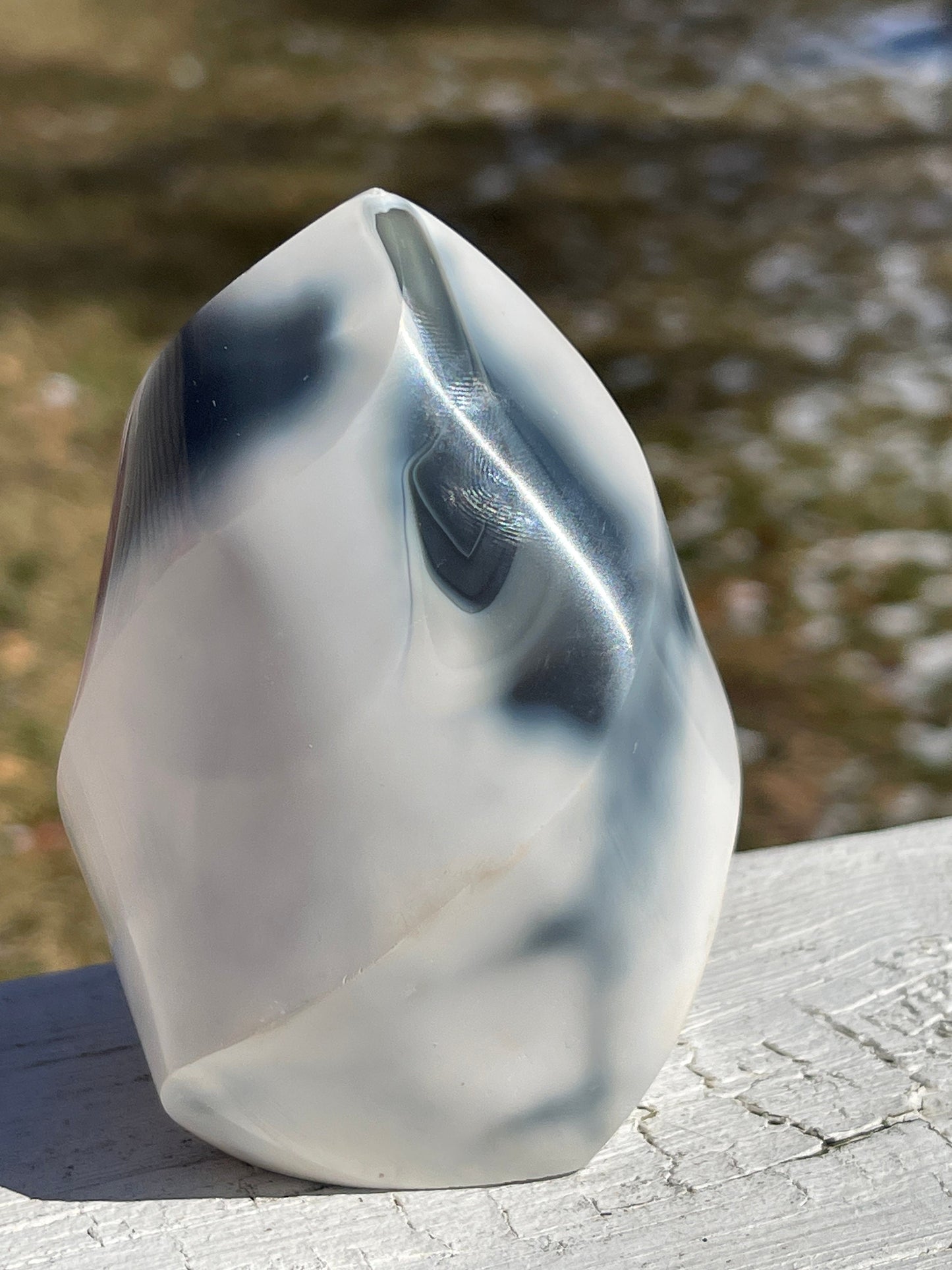 Orca Agate Flame Carving