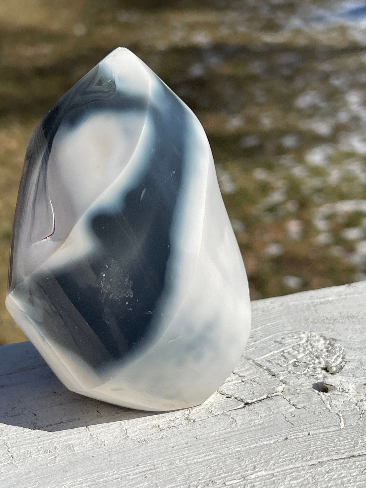 Orca Agate Flame Carving