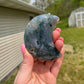 Moss Agate Moon Crystal Carving: Meditation Stone Gift