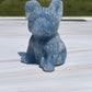 Blue Calcite French Bulldog Carving: Meditation Stone