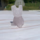 Pink Calcite French Bulldog Carving: UV Reactive Palm Stone