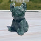 Moss Agate Bulldog Carving