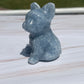 Blue Calcite French Bulldog Carving: Crystal Animal Figurine