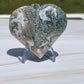 Druzy Moss Agate Crystal Heart Carving