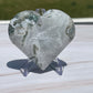 Druzy Moss Agate Crystal Heart Carving