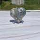 Druzy Moss Agate Crystal Heart Carving