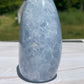 Blue Calcite Crystal Carving: Freeform Meditation Stone