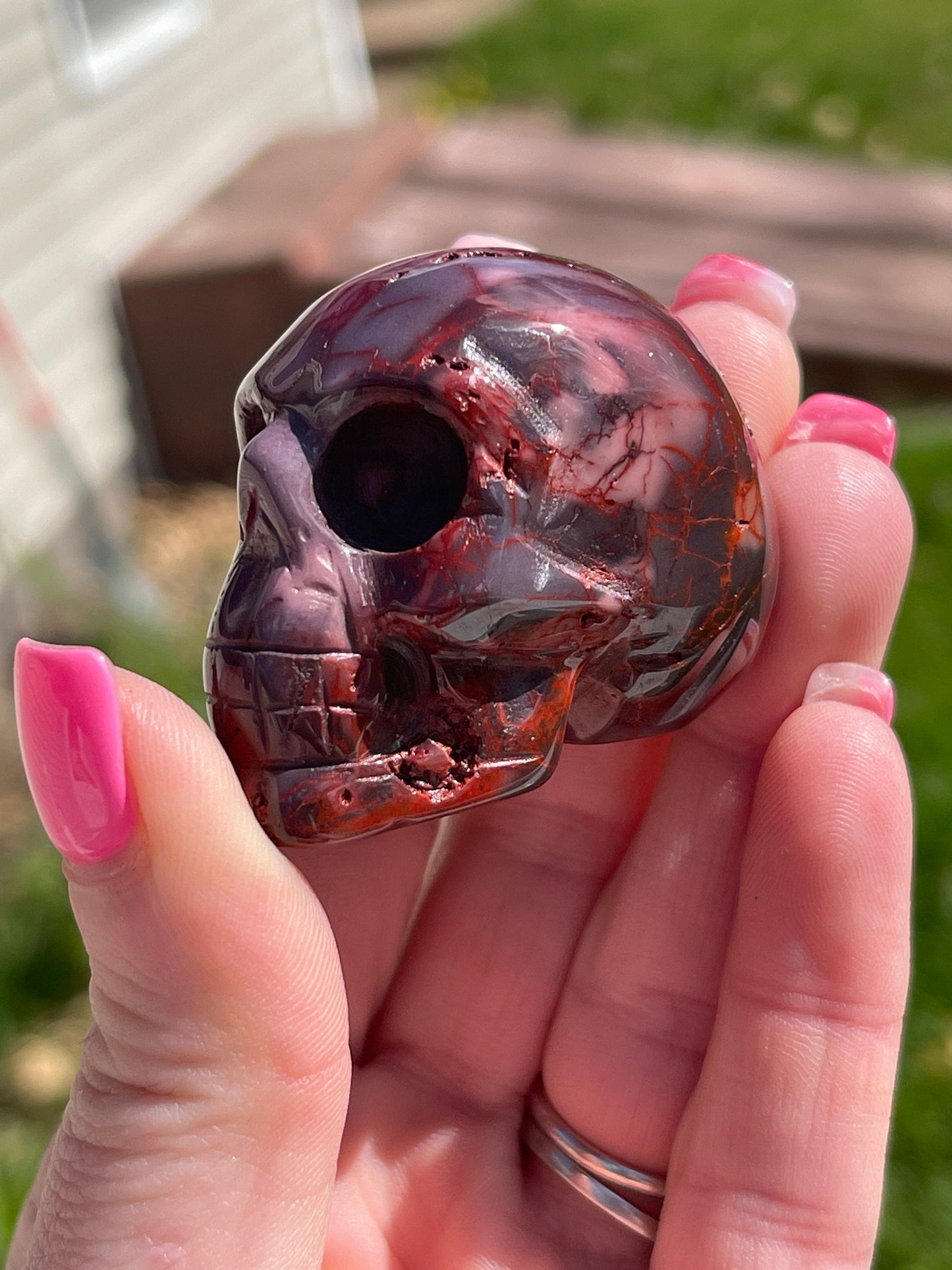Mookaite Jasper Mini Skull Carving