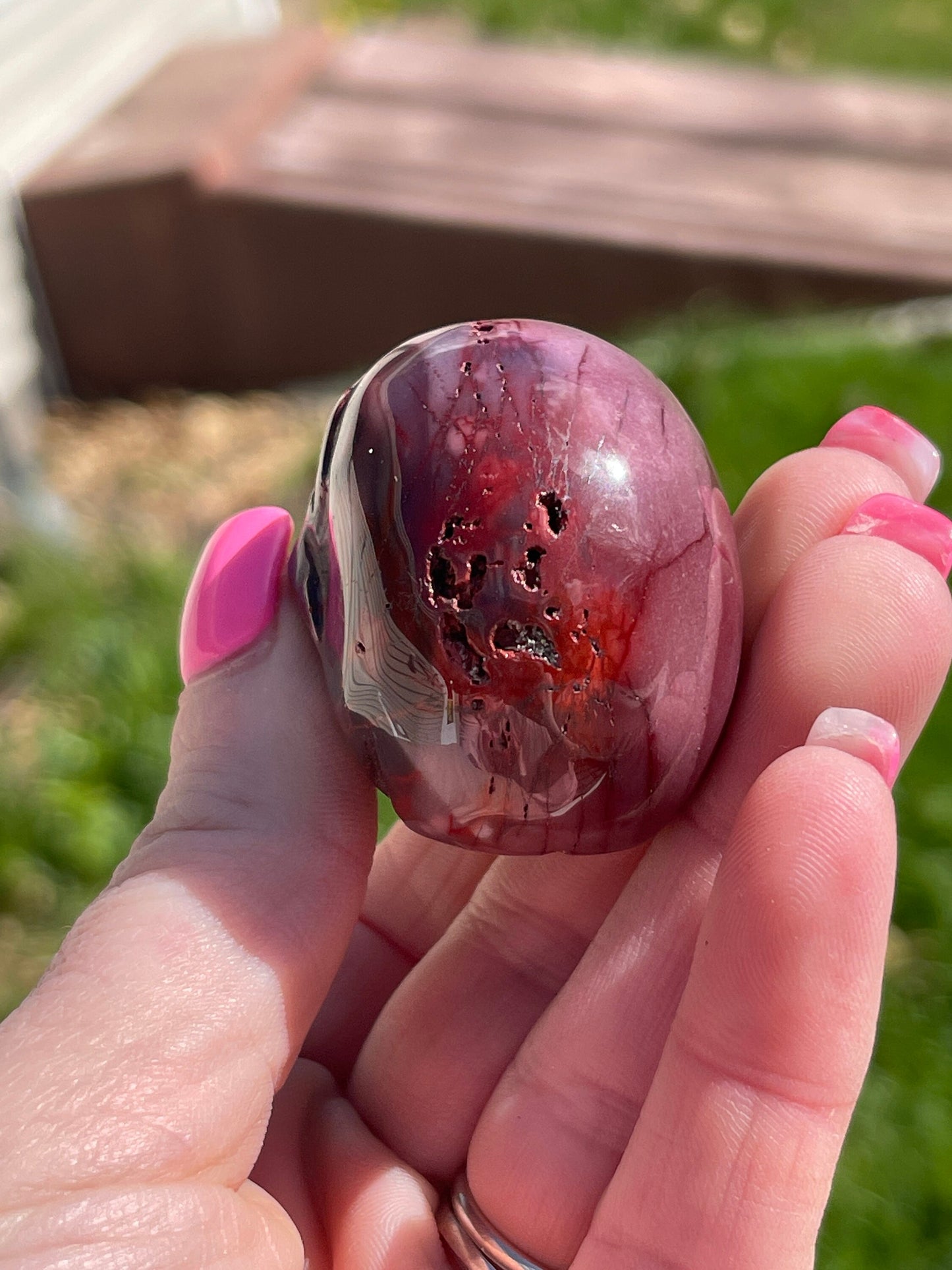 Mookaite Jasper Mini Skull Carving