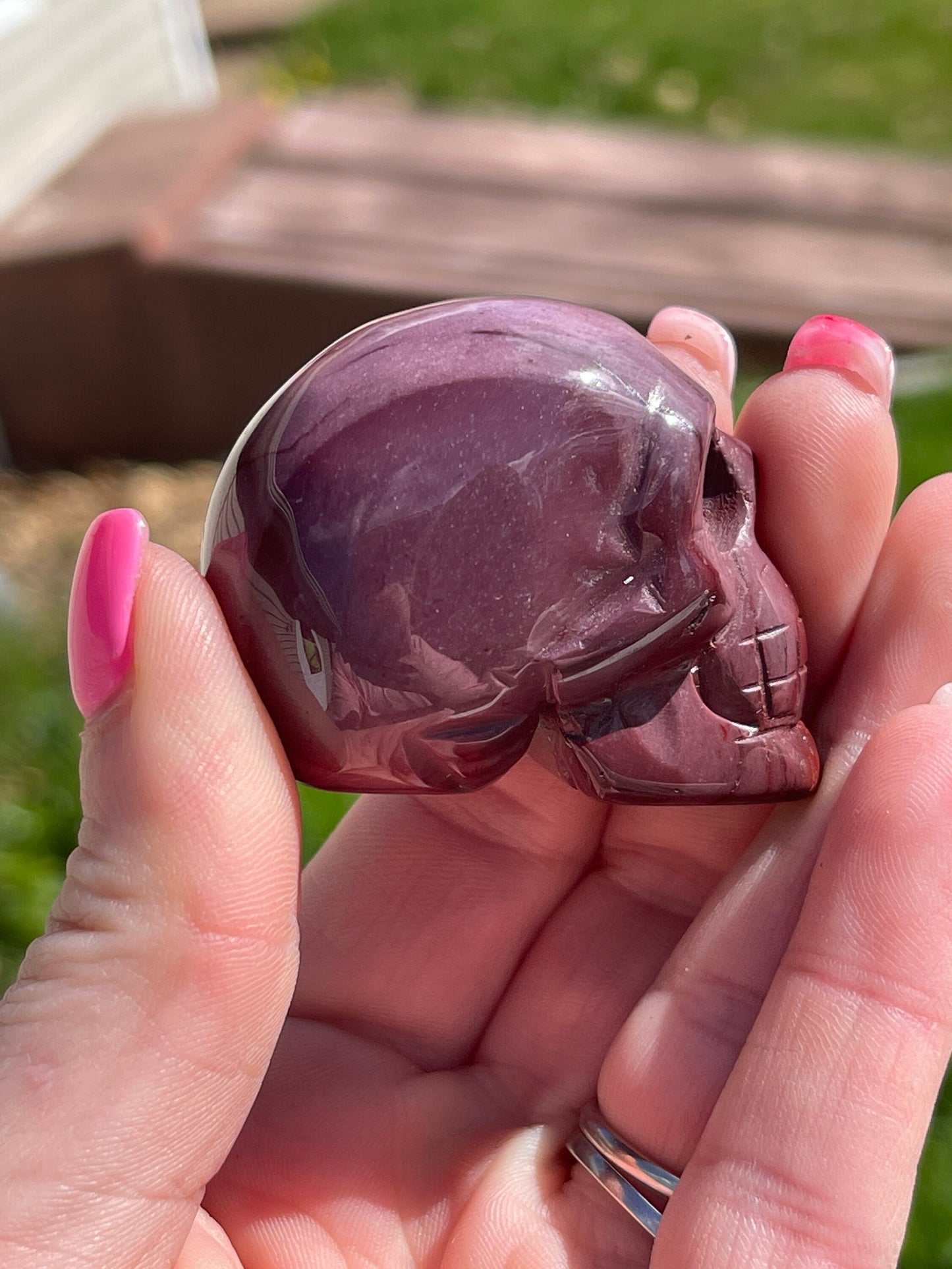 Mookaite Jasper Mini Skull Carving