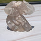 Flower Agate Crystal Elephant: Meditation Stone Carving