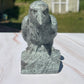 Moss Agate Crystal Raven Carving: Meditation Stone Gift