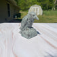 Moss Agate Crystal Raven Carving: Meditation Stone Gift