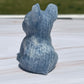 Blue Calcite French Bulldog Carving: Meditation Stone