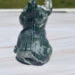 Moss Agate Bulldog Carving