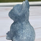 Blue Calcite French Bulldog Carving: Crystal Animal Figurine