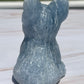 Blue Calcite French Bulldog Carving: Crystal Animal Figurine