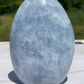 Blue Calcite Crystal Carving: Freeform Meditation Stone
