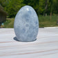 Blue Calcite Crystal Carving: Freeform Meditation Stone