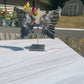 Moss Agate Crystal Butterfly Wings Carving with Stand