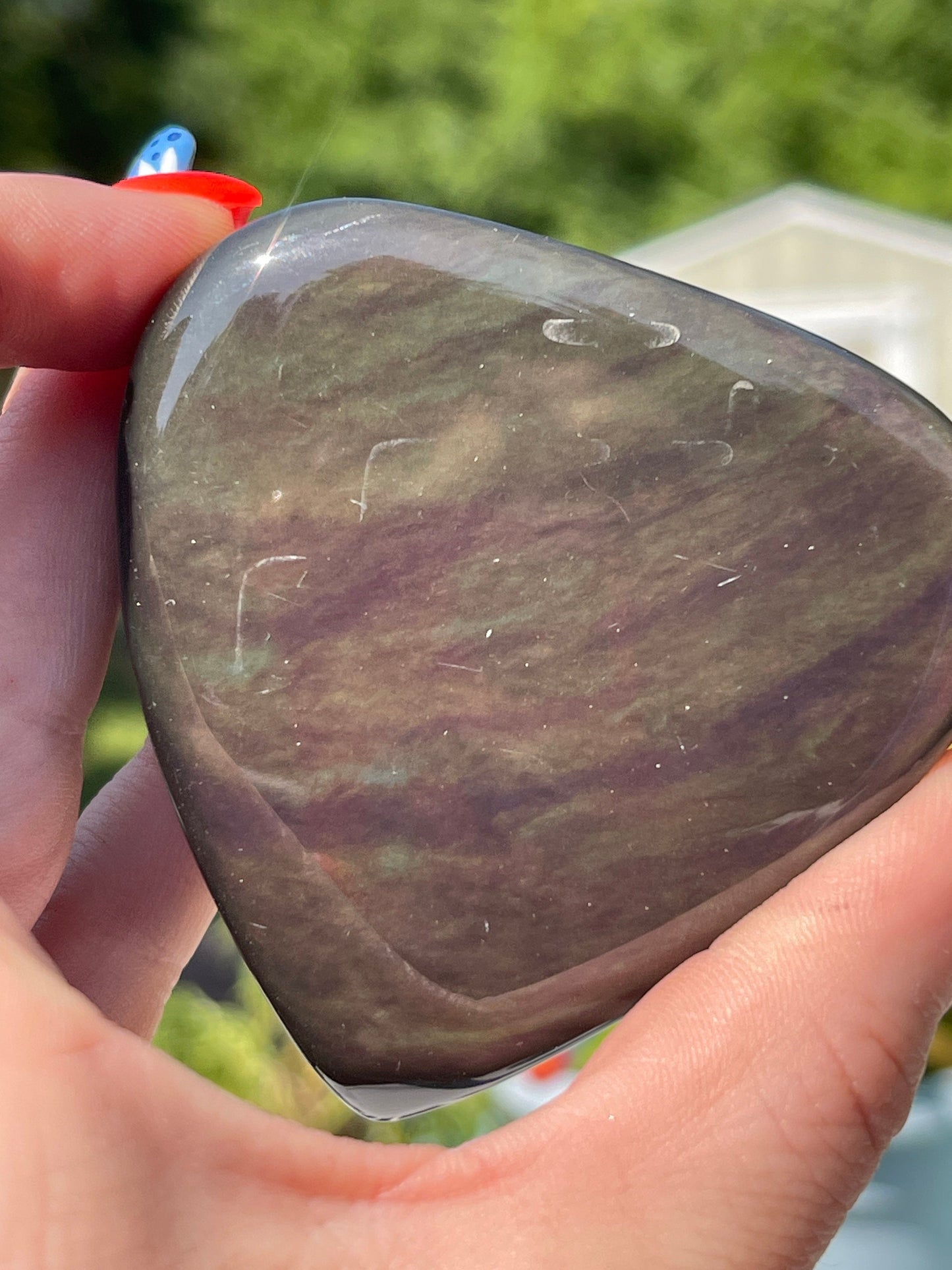 Rainbow Obsidian Heart