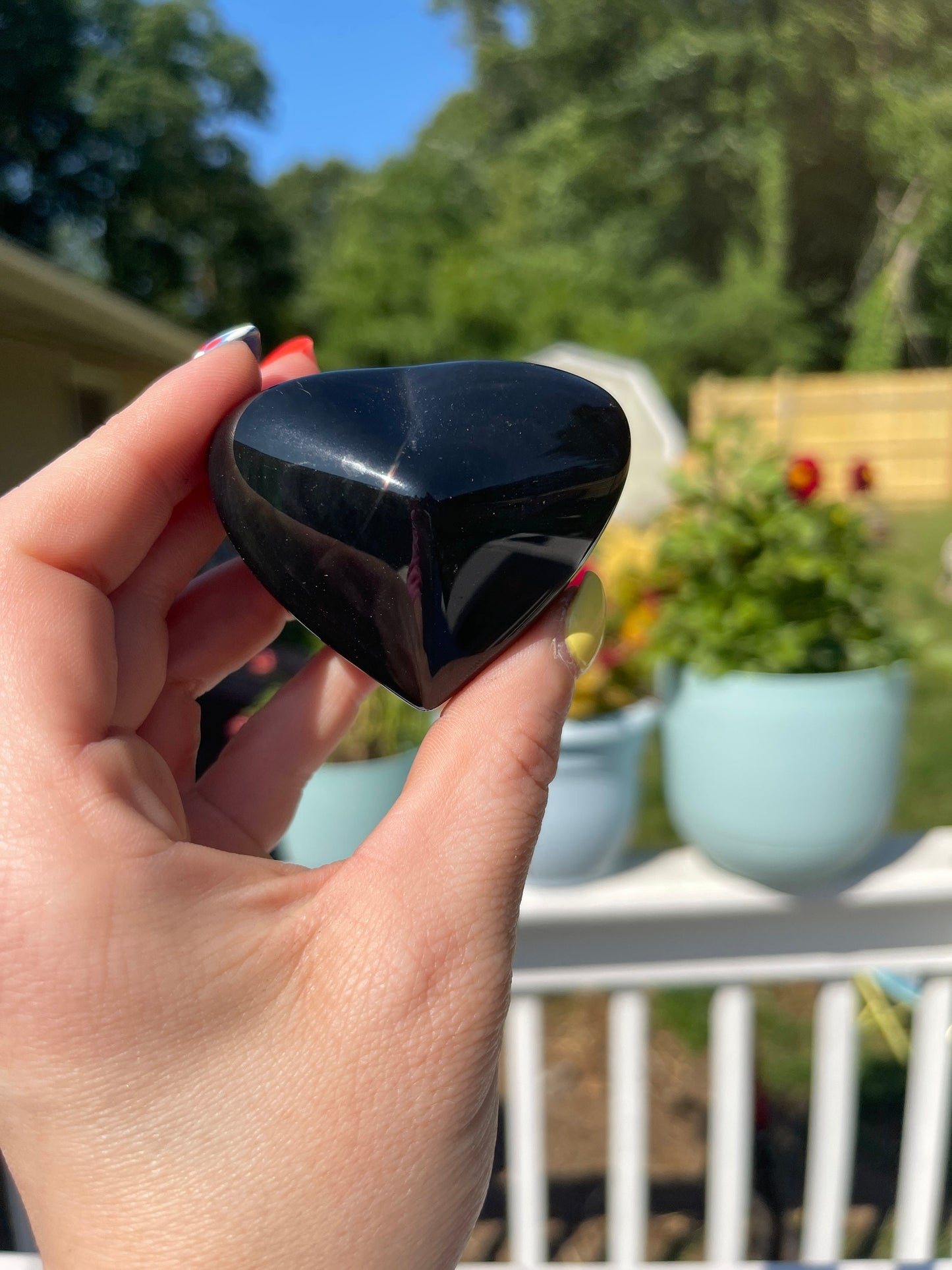 High Grade Rainbow Obsidian Heart