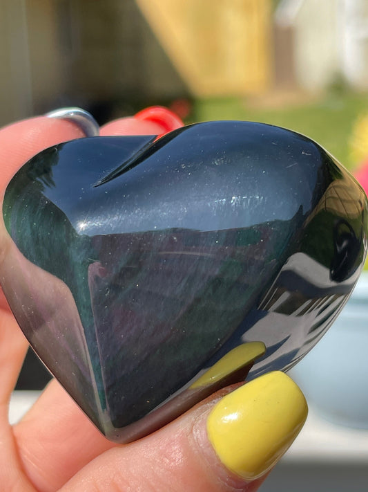 High Grade Rainbow Obsidian Heart