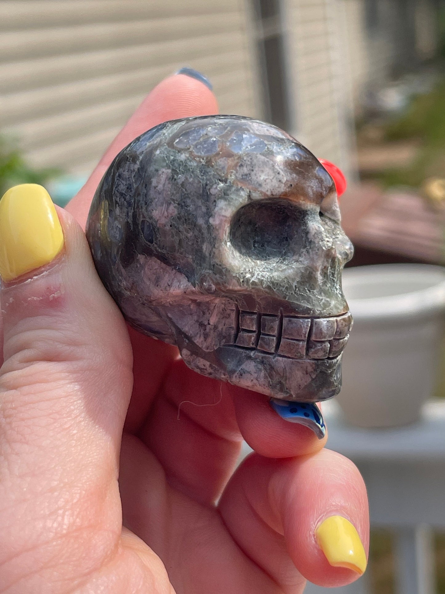 Llanite Mini Skull Carving | Que Sera | Crystal Carving | Meditation Stone