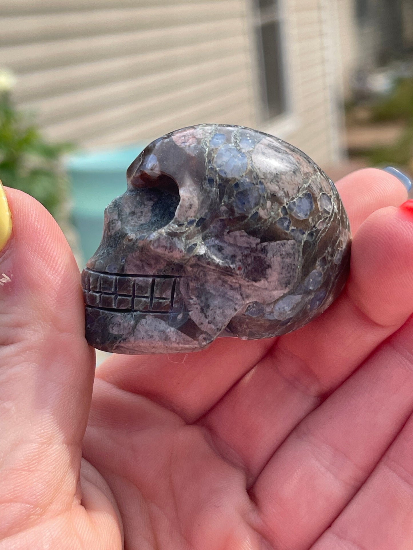 Llanite Mini Skull Carving | Que Sera | Crystal Carving | Meditation Stone